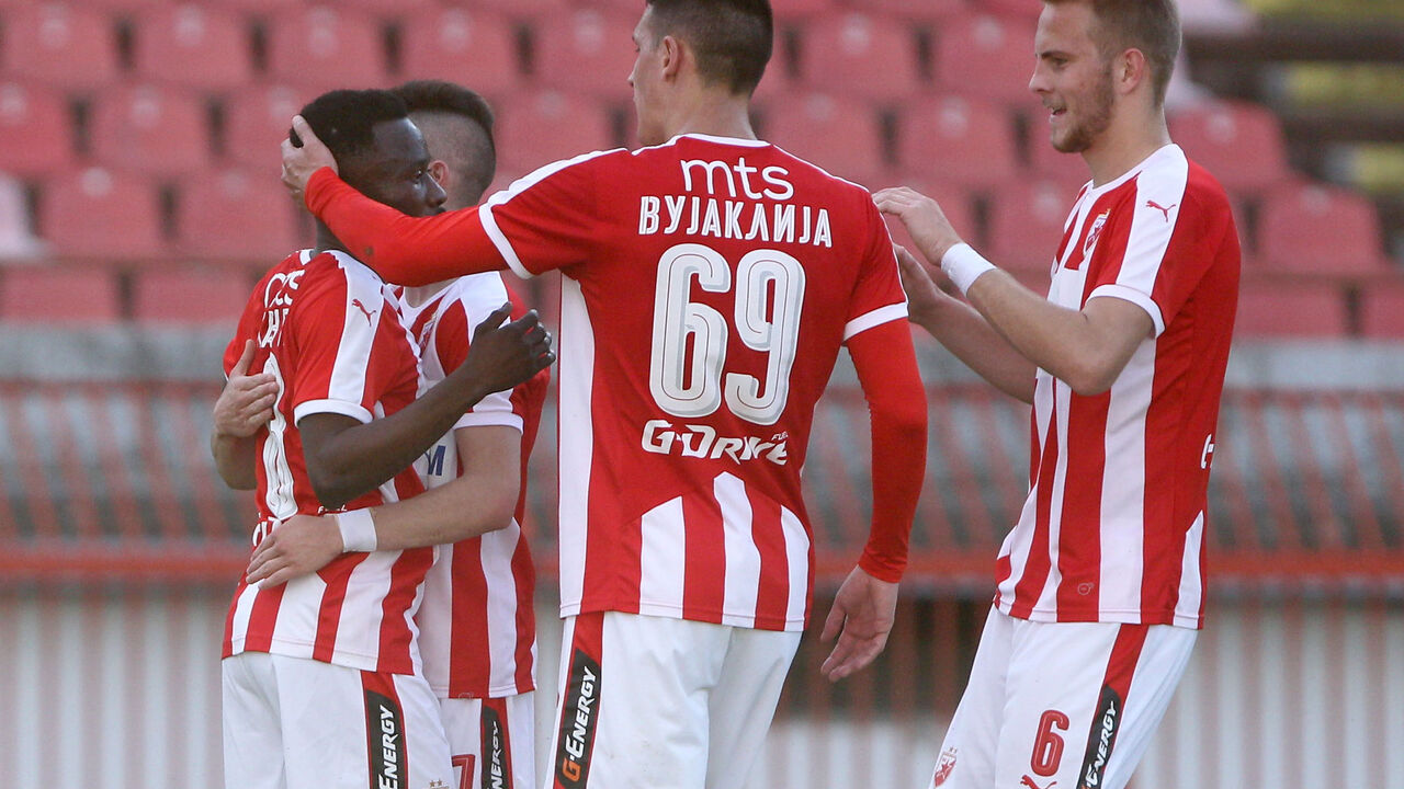Fudbaleri Crvene zvezde slave gol protiv Borca