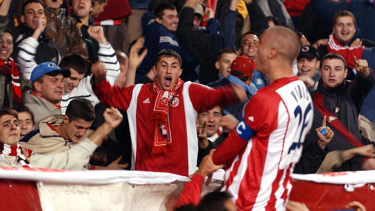 Nemanja Vidić sa navijačima Crvene zvezde