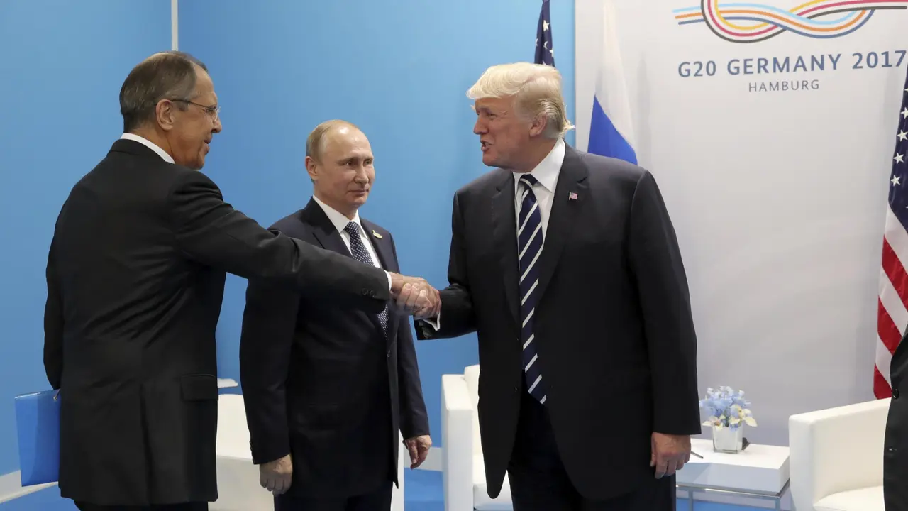 Vladimir Putin, Sergej Lavrov, Donald Tramp