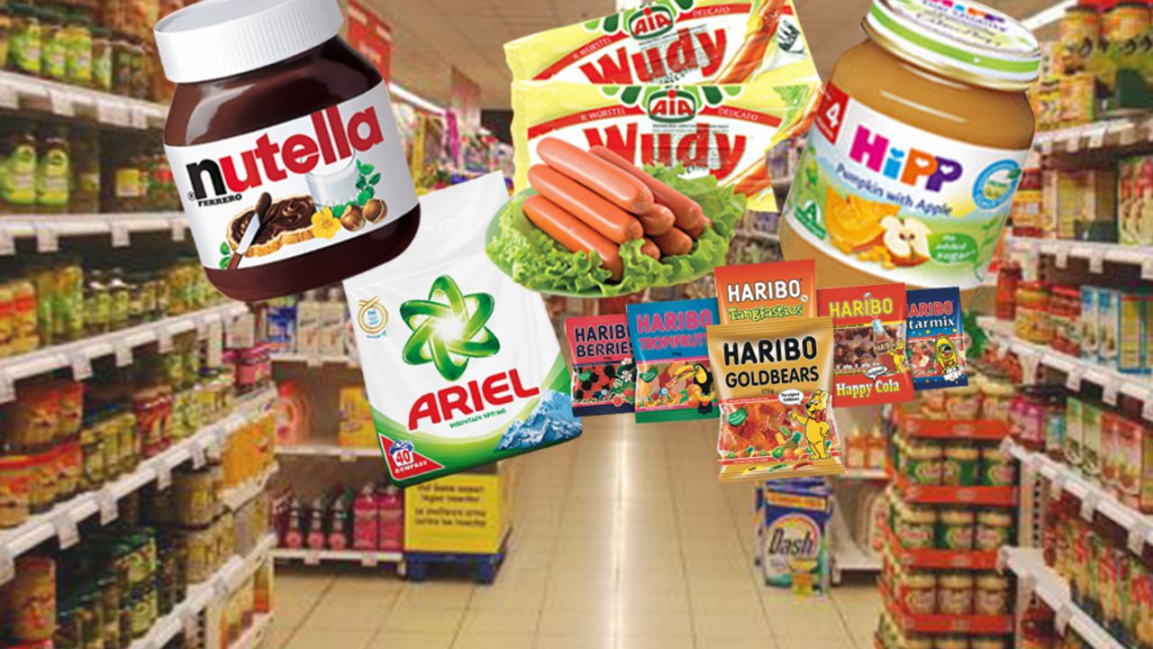 Vudi viršle, Nutela, Hipp kašica, Ariel prašak, Haribo gumene bombone