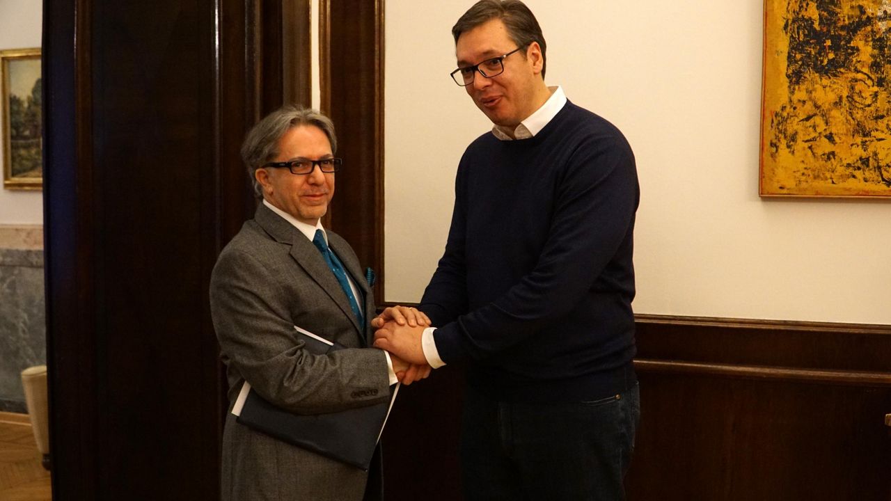 Predsednik Srbije Aleksandar Vučić i ambasador Libana Tufik Žaber