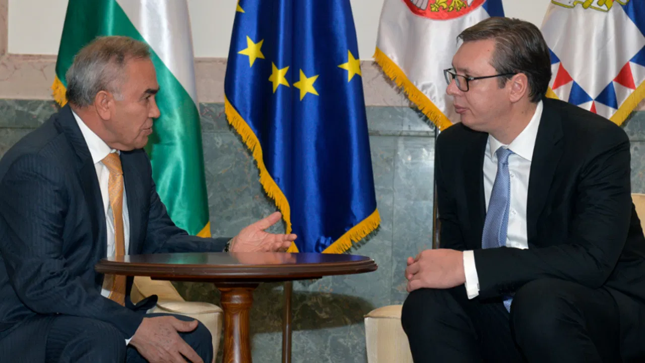 Ambasador Palestine Muhamed Nabhan i predsednik Srbije Aleksandar Vučić