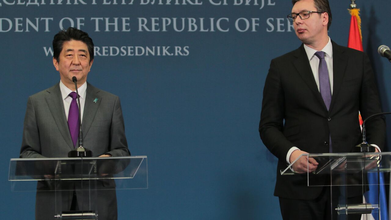 Šinzo Abe i Aleksandar Vučić