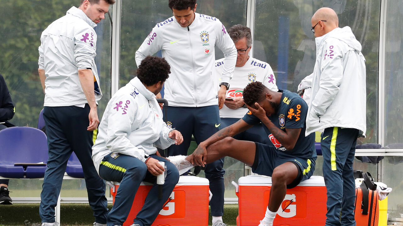 Fred na treningu Brazila