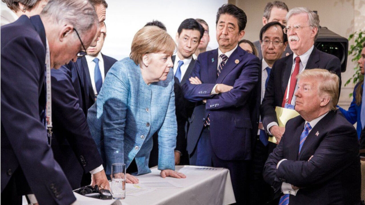 Angela Merkel i Donald Tramp 