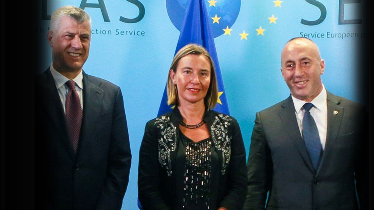 Hašim Tači, Federika Mogerini, Ramuš Haradinaj