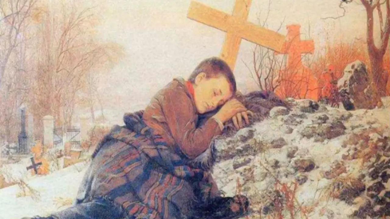 "Siroče na majčinom grobu"