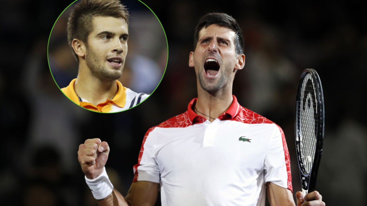 Borna Ćorić, Novak Đoković