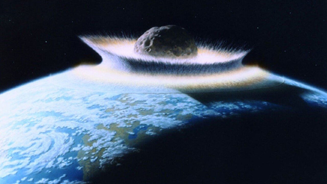 Ilustracija udara asteroida u Zemlju