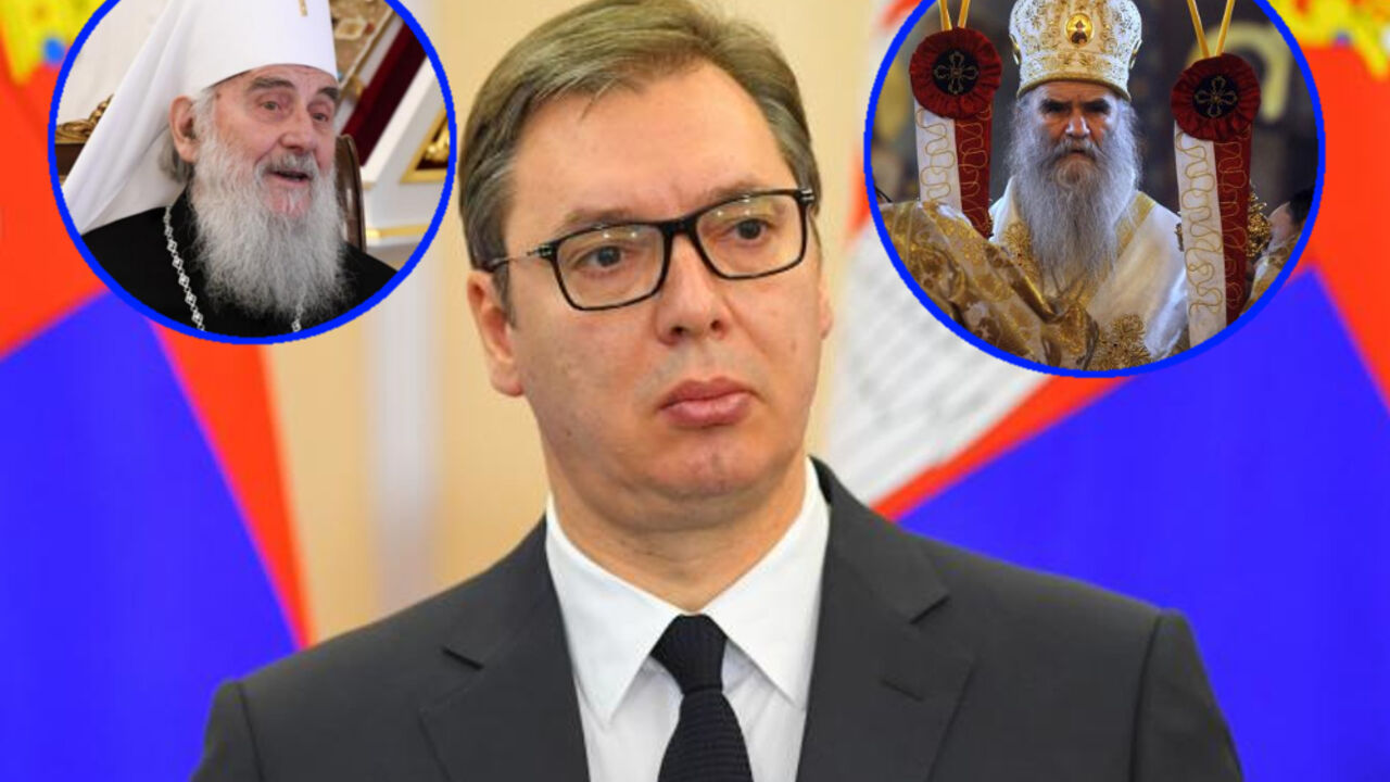 Aleksandar Vučić, patrijarh Irinej, mitropolit Amfilohije