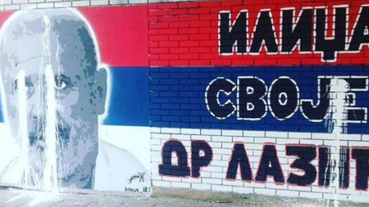 oskrnavljen mural heroju LAZIĆU