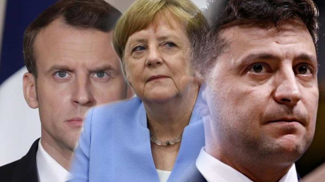 Makron, Merkel, Zelenski