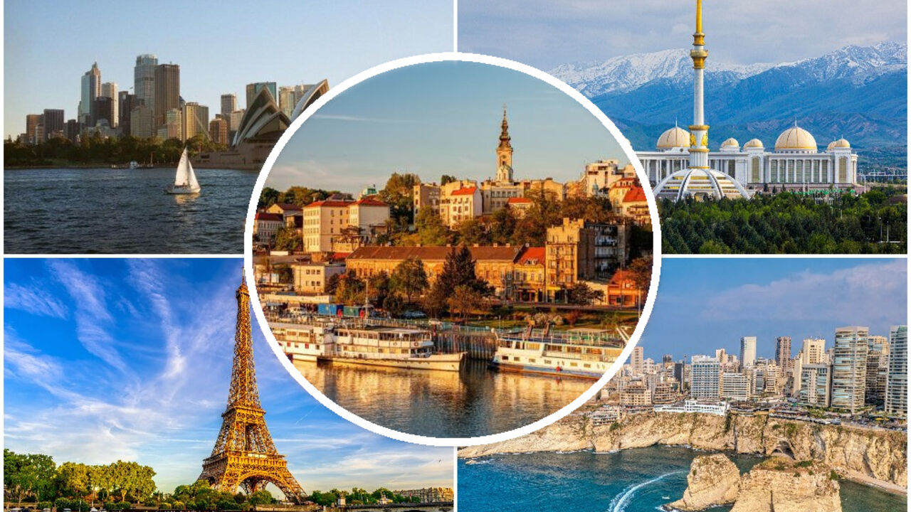 Beograd, Pariz, Bejrut, Sidnej, Ašhabad