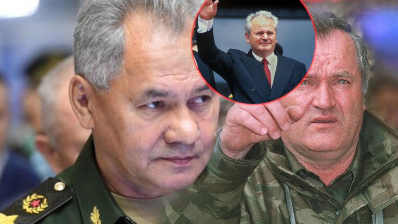 Ratko Mladić, Sergej Šojgu, Slobodan Milošević