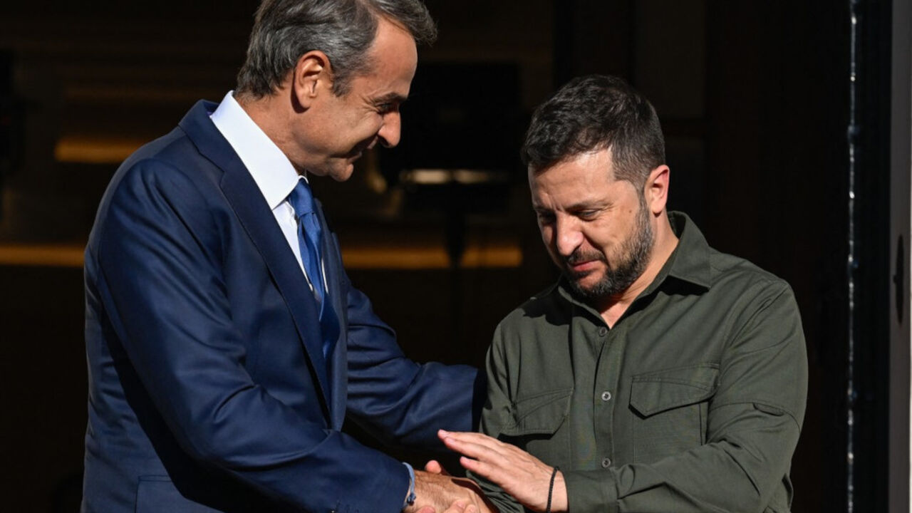 Kirjakos Micotakis i Vladimir Zelenski